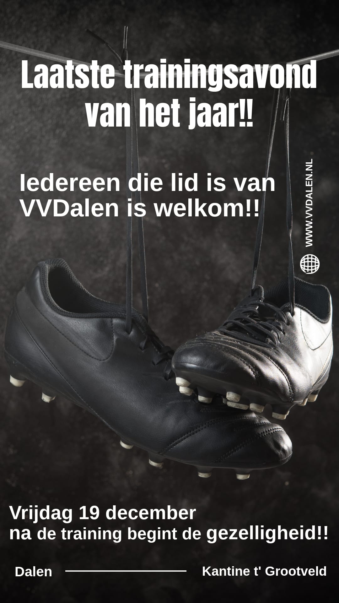 Gezelligheid in kantine na laatste trainingsavond