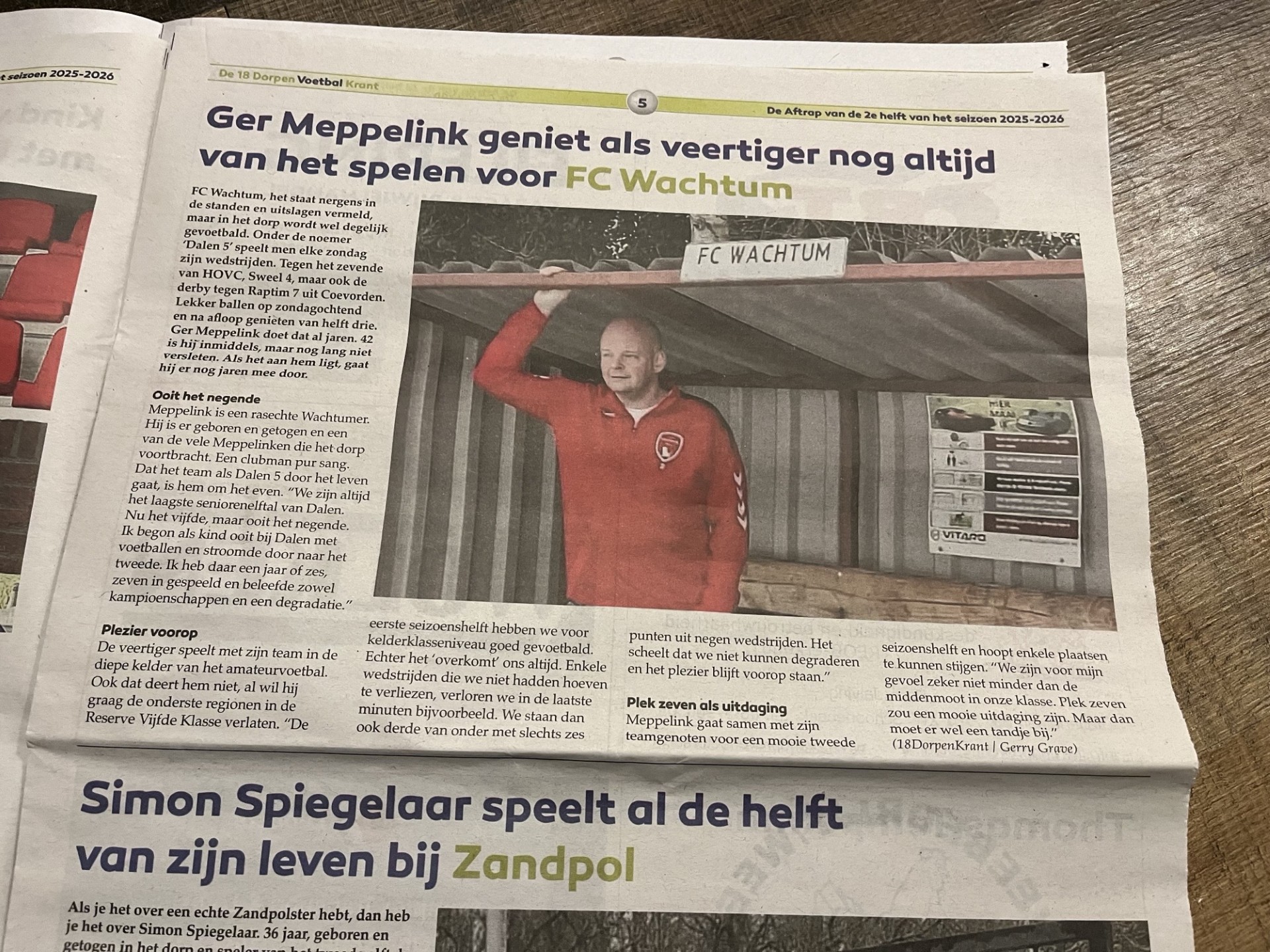 Ger Meppelink en Tijmen Venhorst in Voetbalkrant