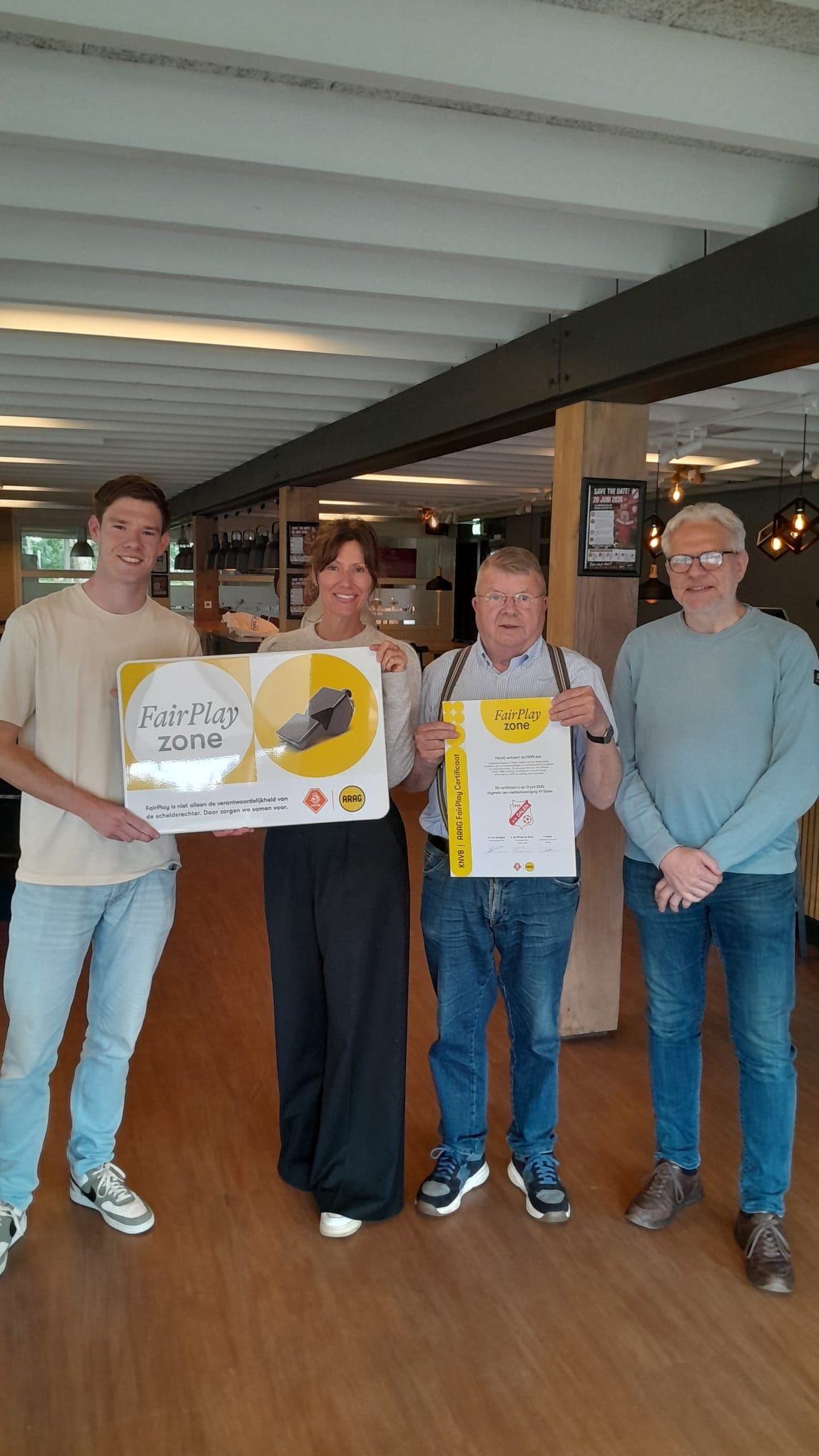 Onze vereniging ontvangt KNVB ARAG FairPlay Certificaat