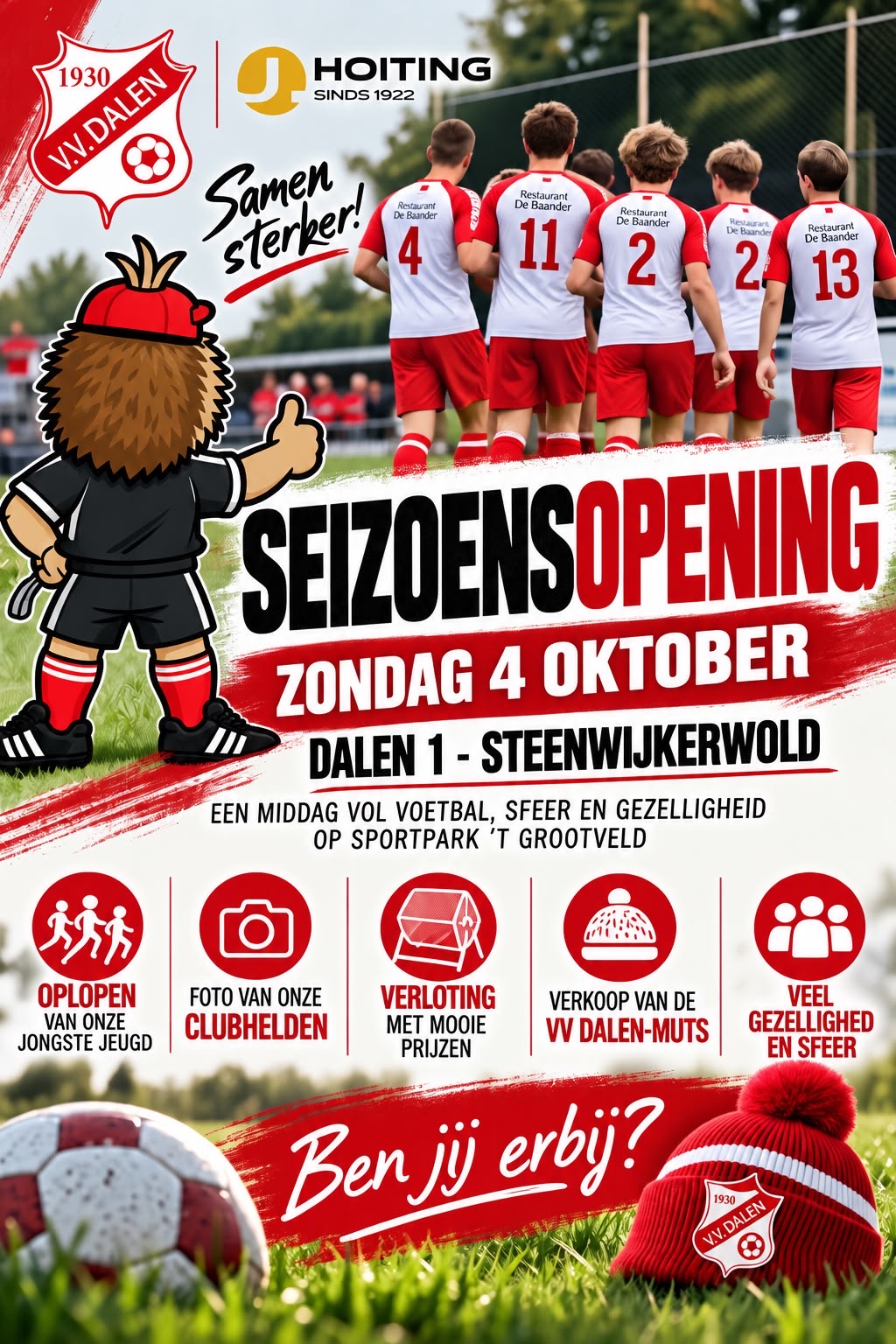 Iedereen van harte welkom bij feestelijke seizoensopening!