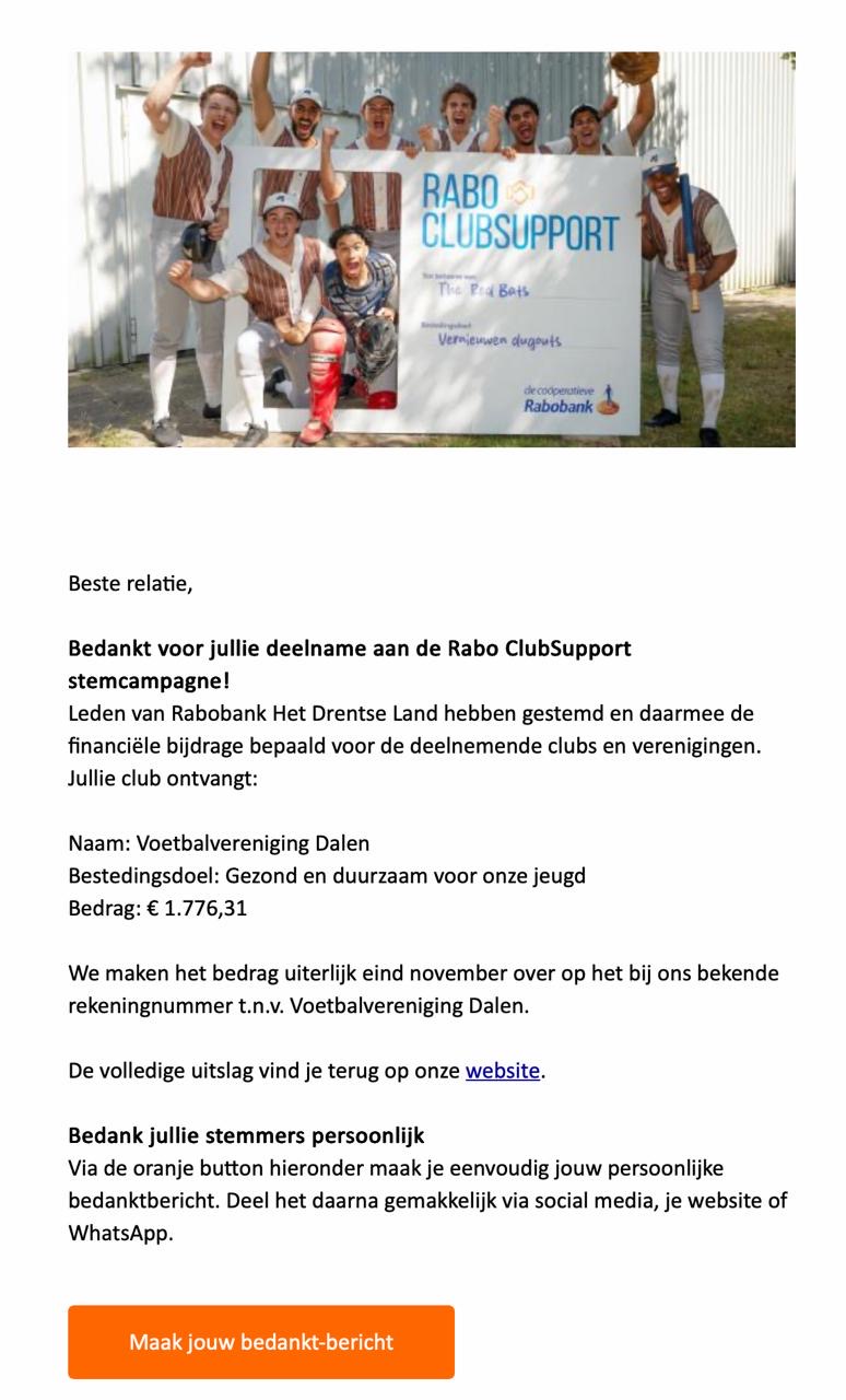 Maar liefst € 1776,31 voor jeugd vanuit Rabo ClubSupport