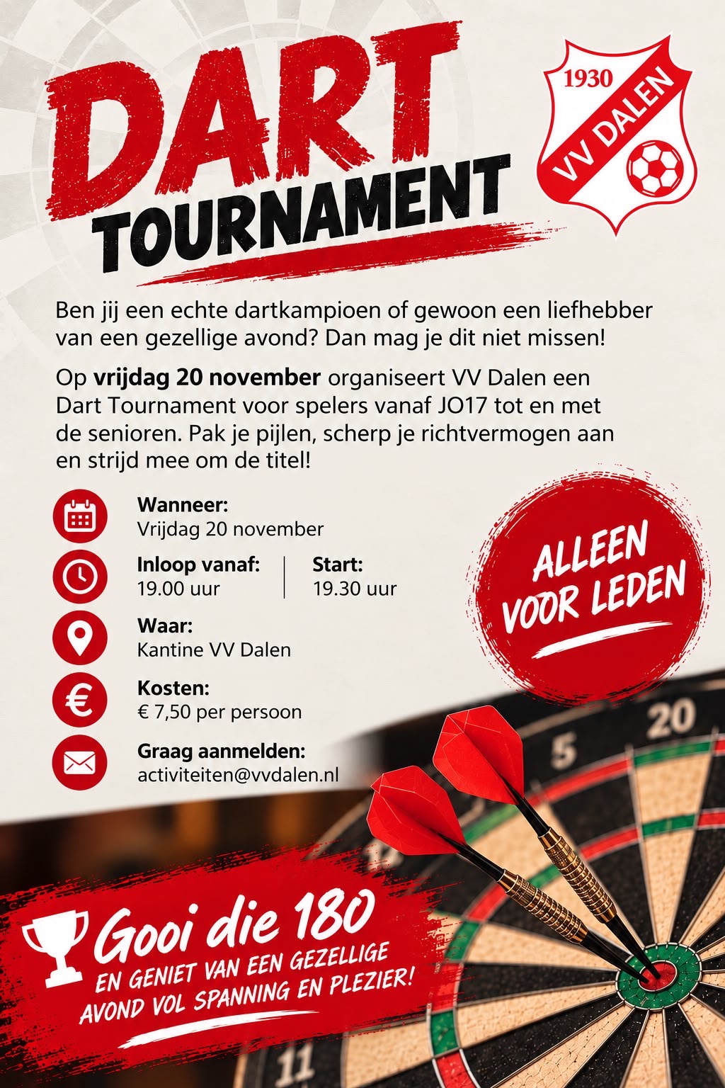 Doe mee aan het darttoernooi!