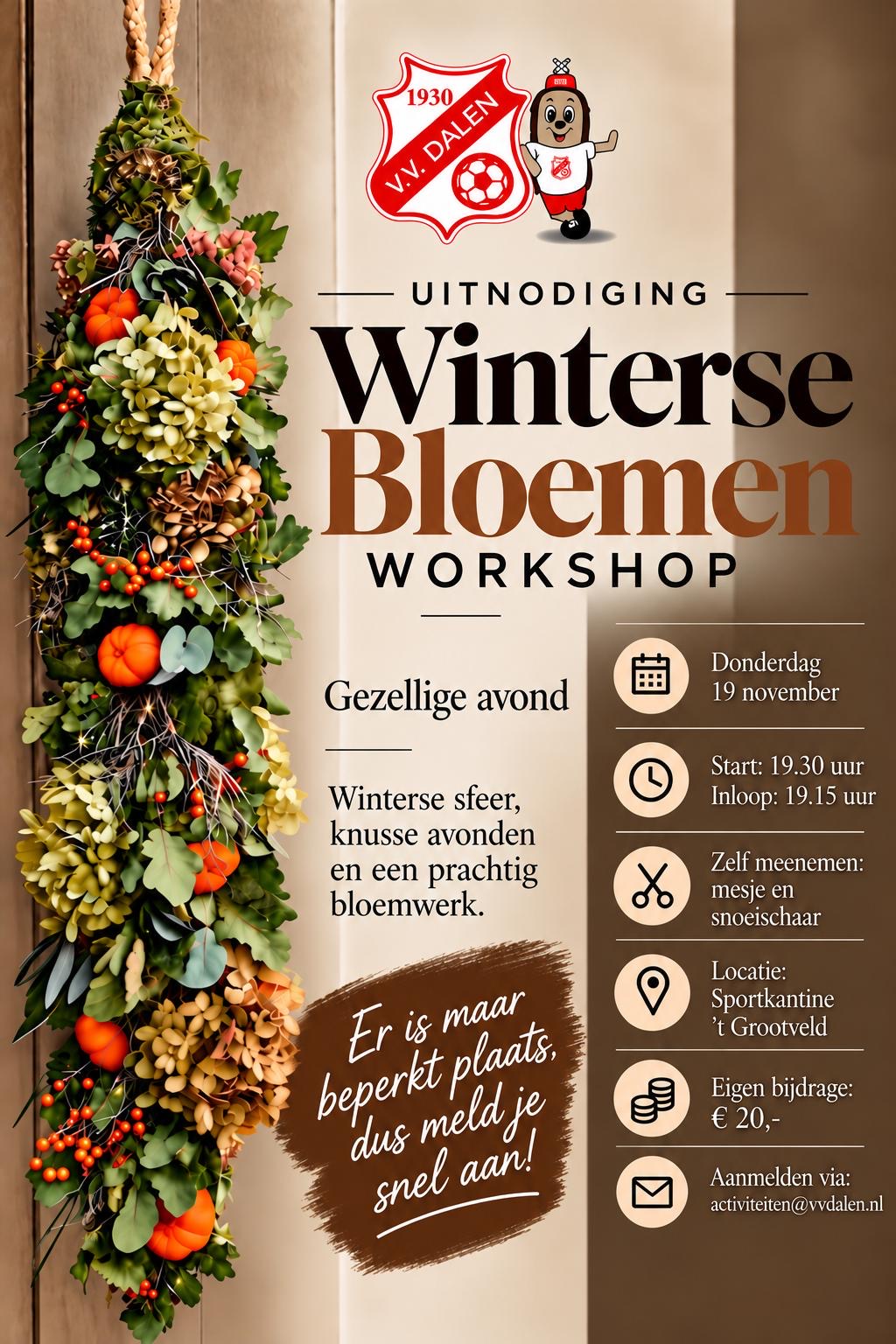 Meld je aan voor Winterse Bloemen Workshop